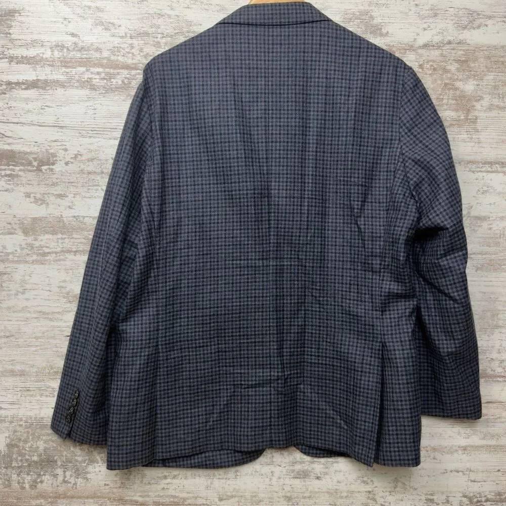 J.Crew Ludlow 46R Slim Blazer Abraham Moon Wool Cotton Unstructured Jacket Check